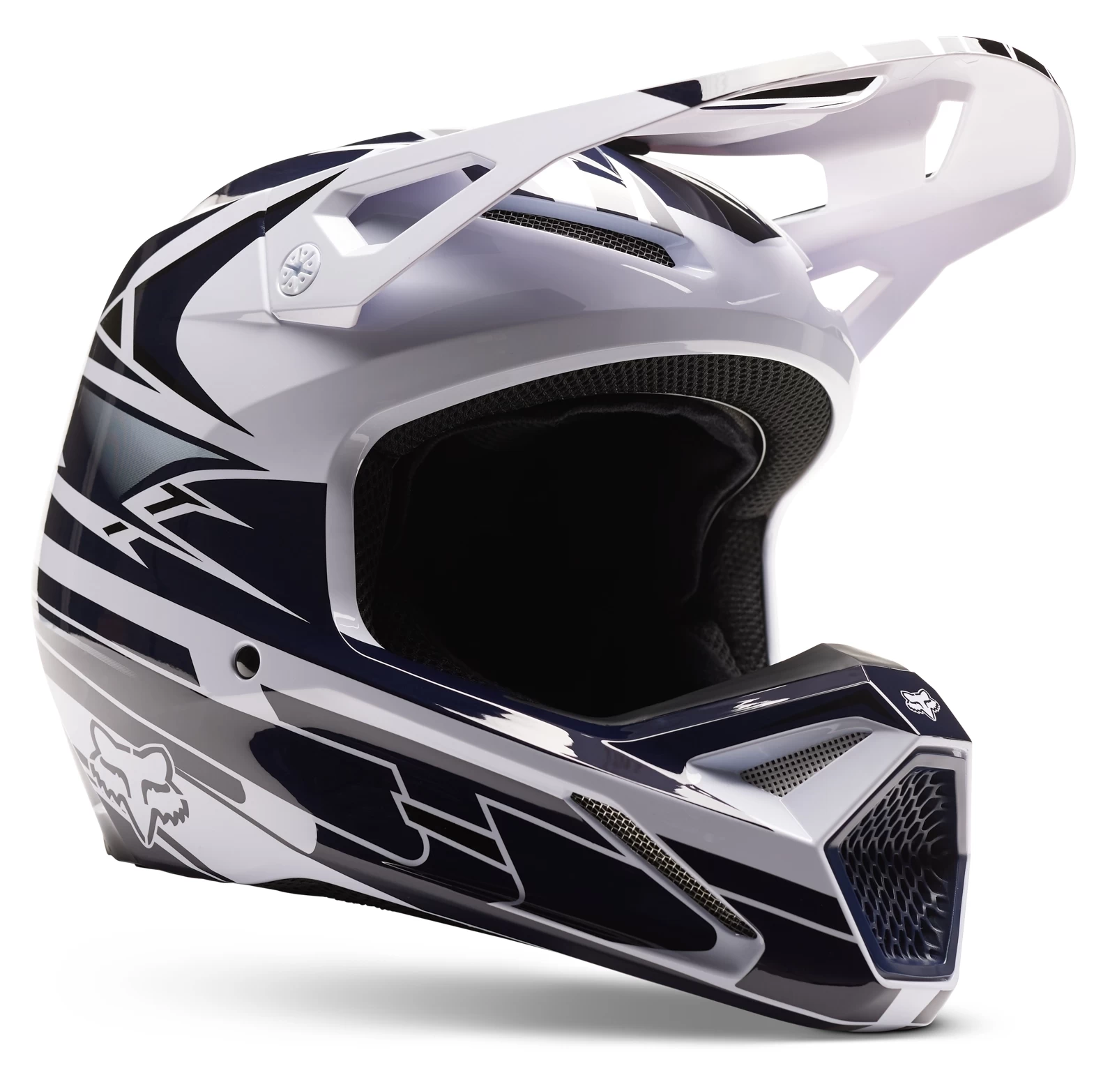 Fox Racing V1 Goat Strafer Helmet Navy Blue / LG [Open Box] - Image 3