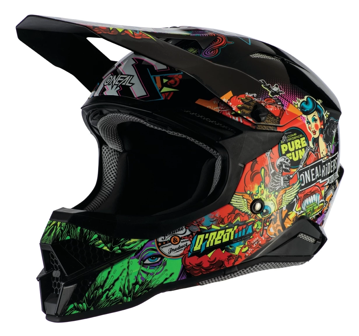 O'Neal 3 Series Crank Helmet Black/Green/Red / LG [Open Box]